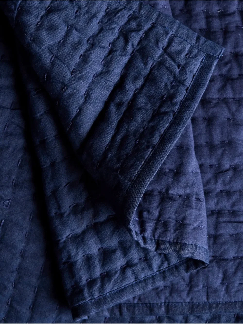 NWOT European Double Sided Full/Queen Quilt (ONLY) in Navy - Retail $150